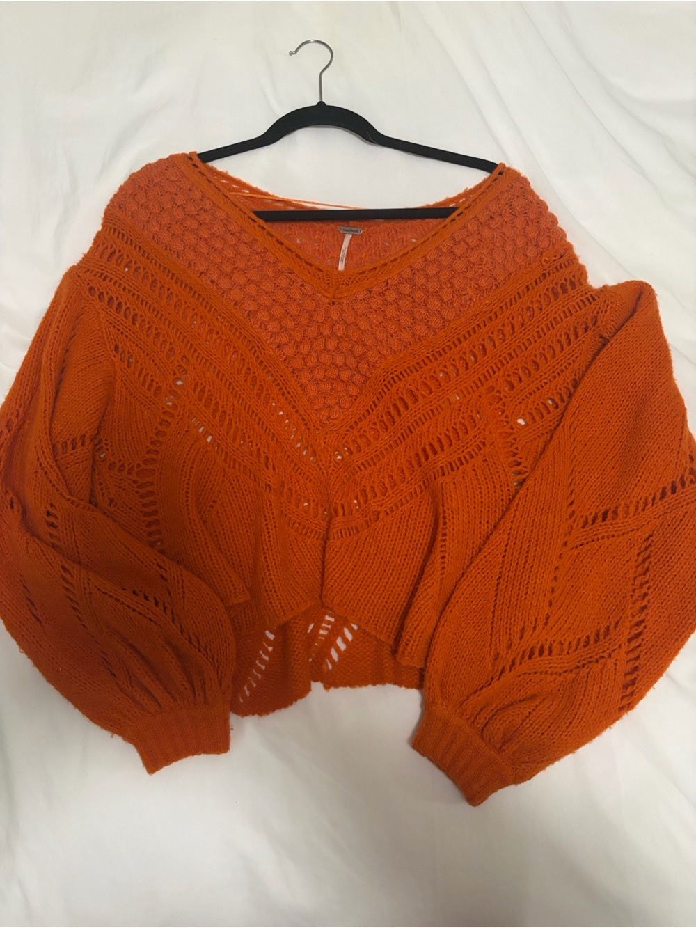 Free People Electric Orange Lily Snowball Knit Sweater - Picture 3 of 5